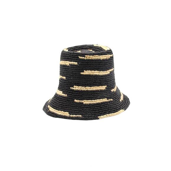 SHEBOBO Accessories - NEW SHEBOBO women's bebe crochet bucket hat in black - zebra stripes